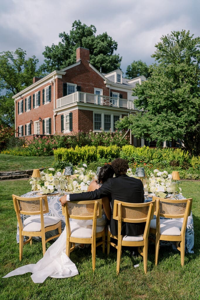 Wedding Couple at Wedding Reception at French House