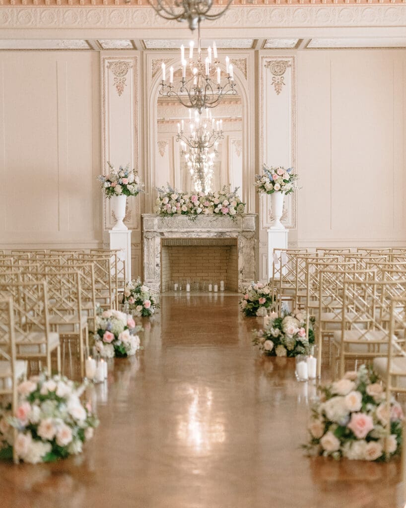 Wedding Ceremony in Pampadour Ballroom at Cincinnati Club