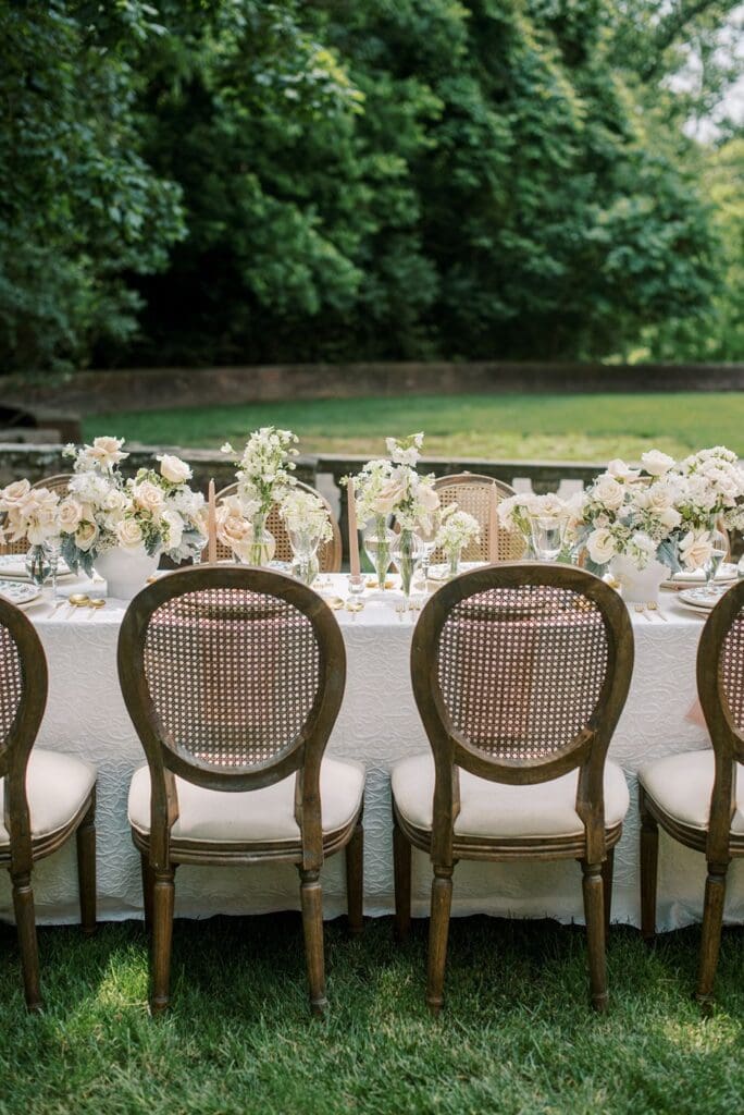 Cincinnati garden wedding tablescape
