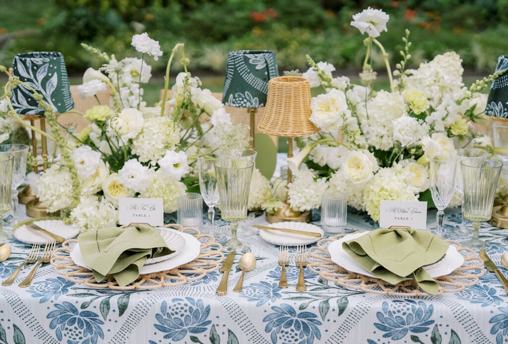 The French House with rattan charges and sage napkins